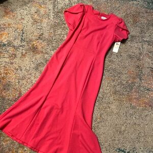 Calvin Klein Bright Pink Tulip Sleeve MIDI Dress 4